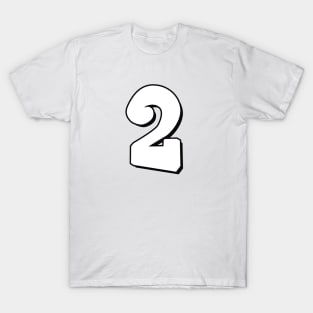 Number 2 white / black T-Shirt